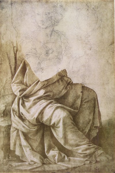Estudo de uma figura representando a Astronomia (caneta e tinta com lavagem) de Lorenzo di Credi
