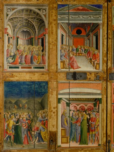 Relicário das portas de Santa Maria della Scala. painel interior de Lorenzo di Pietro Vecchietta