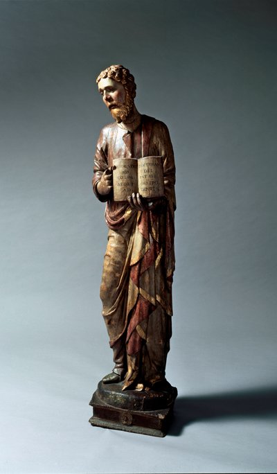 Representação de um santo não identificado. Escultura em madeira policromada. de Lorenzo di Pietro Vecchietta
