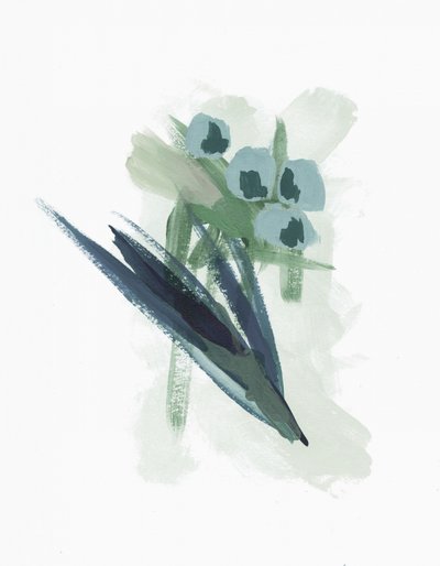 Flores azuis abstratas de Lori Ann Folz