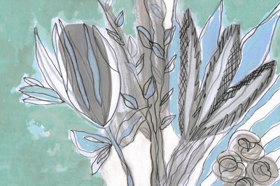Esboço floral abstrato de Lori Ann Folz