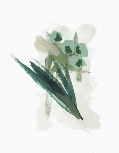 Flores verdes abstratas de Lori Ann Folz