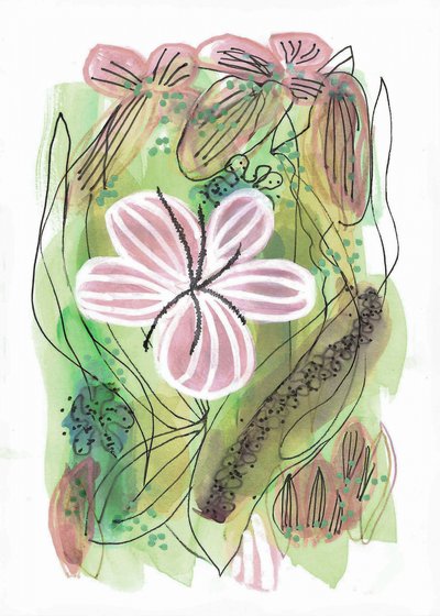 Abstrato floral rosa de Lori Ann Folz