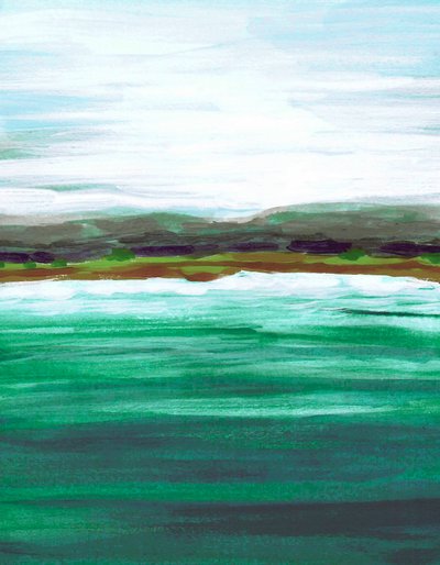 Paisagem marítima verde e serena de Lori Ann Folz