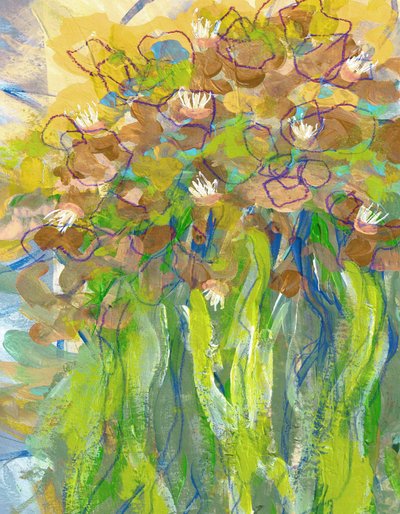 Flores vibrantes no jardim de Lori Ann Folz