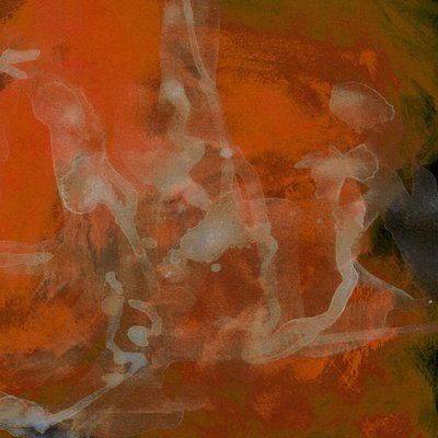 Fluxo abstrato em laranja vibrante de Lori Ann Folz