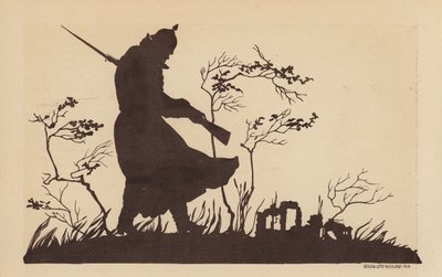 Silhueta de um soldado alemão, Primeira Guerra Mundial (litho) de Lotte Nicklass