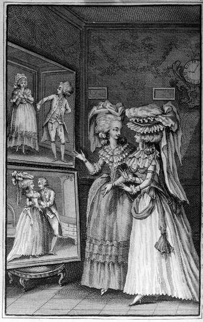 Ilustração de Louis Binet (1744-1800) para o livro de Nicolas Edme Restif de La Bretonne "Les Parisiennes", ou XL General Characters Taken in the Modern Moors, apto para servir uma l