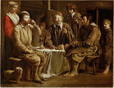 Uma refeição de camponeses ... de Louis (attr. to) Le Nain