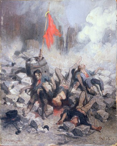 Vítimas em uma barricada em junho de 1848 de Louis Adolphe Hervier