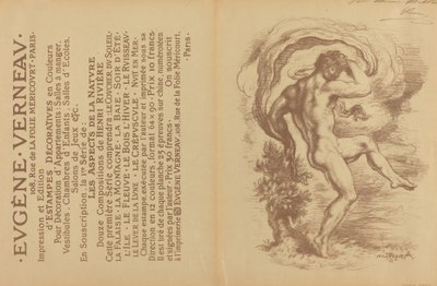Nus dançantes e propaganda para as gravuras decorativas de Eugène Verneau [verso], 1897. de Louis Anquetin