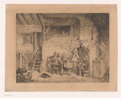 Empresa em vestido do século XVI num bar
Le recit au cabaret de Louis Antoine Carolus