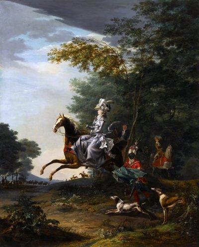 Marie-Antoinette 1755-1793 Caça com Cães de Louis Auguste Brun de Versoix