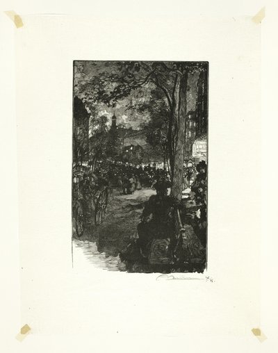 Boulevard Montmartre, à noite, placa quinze de Le Long de la Seine et des Boulevards de Louis Auguste Lepère