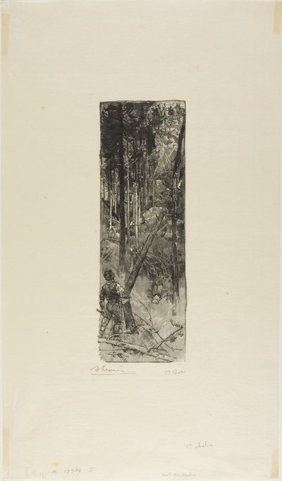 Pinheiros em queda de Louis Auguste Lepère