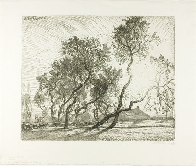 Quinta com choupos holandeses de Louis Auguste Lepère