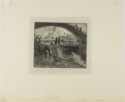 Eclusa do Canal Saint-Martin de Louis Auguste Lepère