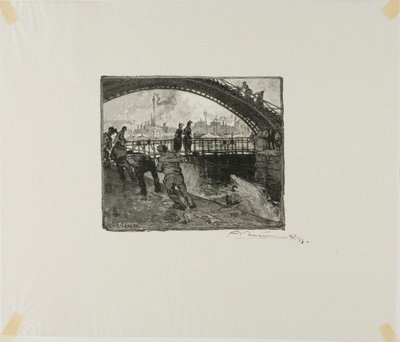 Eclusa do Canal Saint-Martin de Louis Auguste Lepère