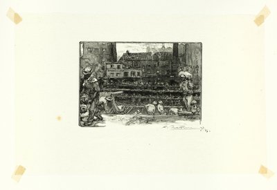 Descarregadores de gesso, placa três de Le Long de la Seine et des Boulevards de Louis Auguste Lepère