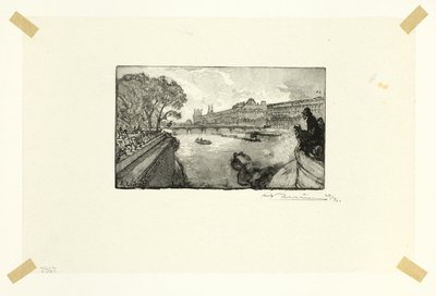 O Louvre, visto do Pont-Neuf, placa treze de Le Long de la Seine et des Boulevards de Louis Auguste Lepère