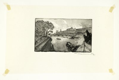 O Louvre, visto do Pont-Neuf, placa treze de Le Long de la Seine et des Boulevards de Louis Auguste Lepère