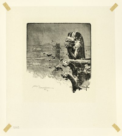 O Vampiro de Notre-Dame, placa nove de Le Long de la Seine et des Boulevards de Louis Auguste Lepère