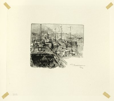 Doca de Villette, placa cinco de Le Long de la Seine et des Boulevards de Louis Auguste Lepère