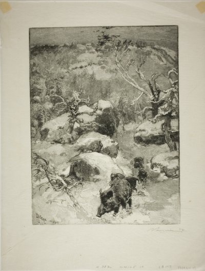 inverno: Falésia de Cuvier-Châtillon de Louis Auguste Lepère