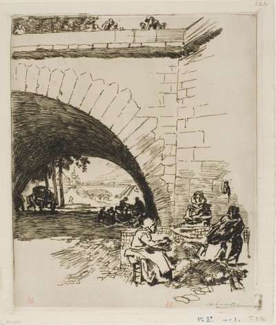 Os carteadores de lã em Pont Marie de Louis Auguste Lepère