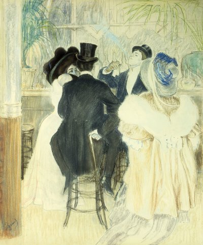 Números num café (pastel sobre papel) de Louis Auguste Mathieu Legrand