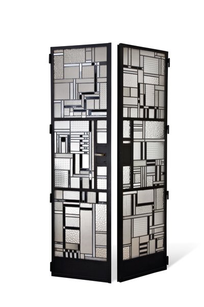 Conjunto de portas, c.1928 (vidro e ferro patinado) de Louis Barillet