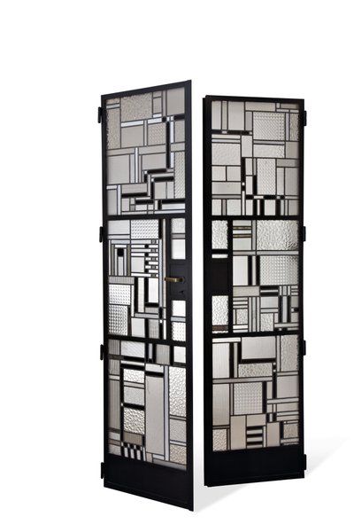 Conjunto de portas, c.1928 (vidro e ferro patinado) de Louis Barillet