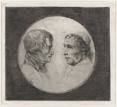 Coclers, L B, Duplo retrato de Napoleão e do Papa Pio VII (ca1805, Rijksmuseum) de Louis Bernard Coclers