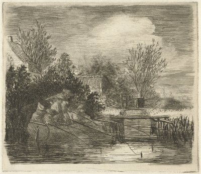 Pescadores por um rio de Louis Bernard Coclers