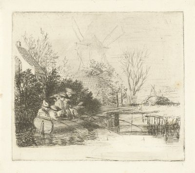 Pescadores junto a um rio de Louis Bernard Coclers