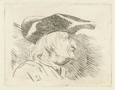 A cabeça do homem com uma facada de perfil à direita de Louis Bernard Coclers