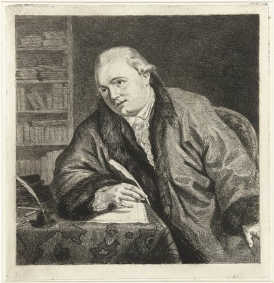 Retrato do compositor e gravador Johan Antoni Kauclitz Colizzi 1742-1808, década de 1780 de Louis Bernard Coclers