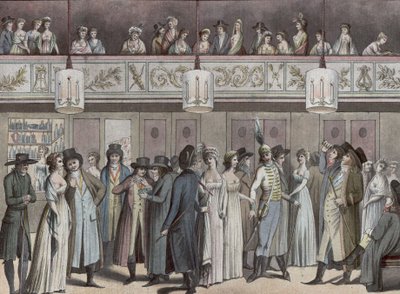 Foyer of the Montansier Theatre no Palais-Royal). Coleção Hippolyte Destailleur (1822-1893) de Louis Binet