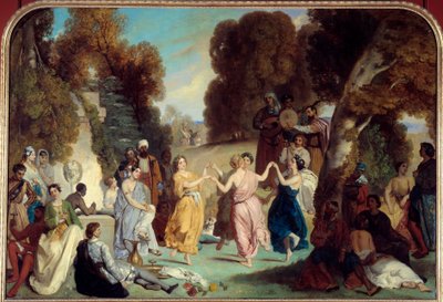 A Dança das Musas Pintura de Louis Boulanger (1806-1867) 1851 Sol. 2,2x3,25 m Paris, Musee Carnavalet de Louis Boulanger