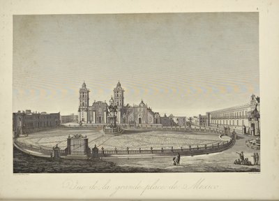 Vista da praça principal, México, ilustração de 