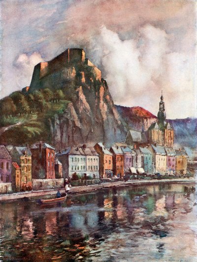 Vista de Dinant (litografia a cores) de Louis Burleigh-Bruhl