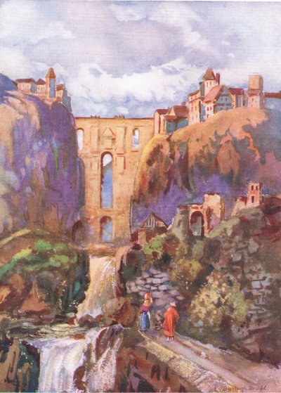 O Tajo Ronda, de Hutchinsons Picturesque Europe publicado por Hutchinson & Son, c.1930 de Louis Burleigh Bruhl