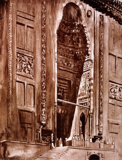 Entrada para a mesquita do sultão Hassan, 1928 de Louis Cabanes