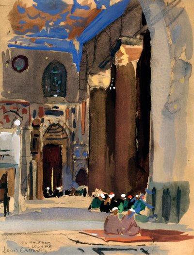 Interior da Mesquita do Sultão Kalaoun, Cairo, Egito, 1928 de Louis Cabanes