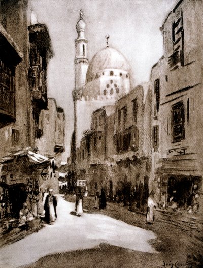 Rua velha na luz solar, Cairo, Egito, 1928 de Louis Cabanes