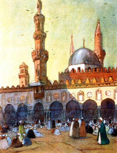 A Mesquita de Al-Azhar, Cairo, Egito, 1928 de Louis Cabanes