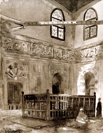 Túmulo em uma mesquita, Cairo, Egito, 1928 de Louis Cabanes