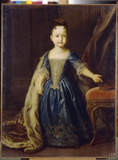 Retrato da grã-duquesa Natalia Petrovna da Rússia (1708-1728). Filha mais velha de Pierre I Le Grand (1672-1725) e Catarina I (1684-1727). Pintura de Louis Caravaque (1684-1754), óleo sobre tela de Louis Caravaque