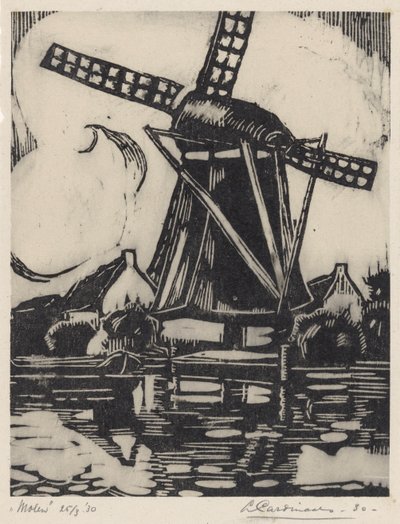 Molen (título original no objeto) de Louis Cardinaals (signed by artist)