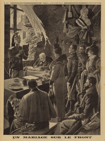 Um casamento na frente, Hauteville, Arras, França, Primeira Guerra Mundial de Louis Charles (after) Bombled